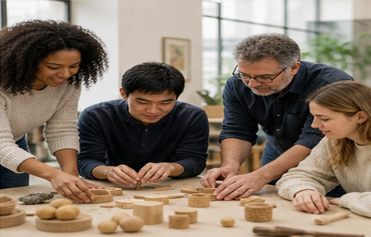 Persone che collaborano in un ambiente di apprendimento